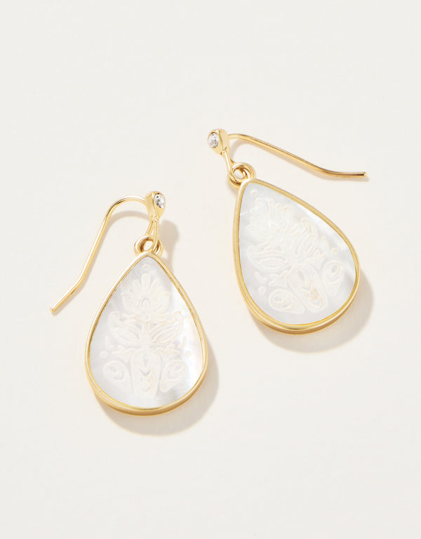 Willa Carved Earrings Mother-of-Pearl