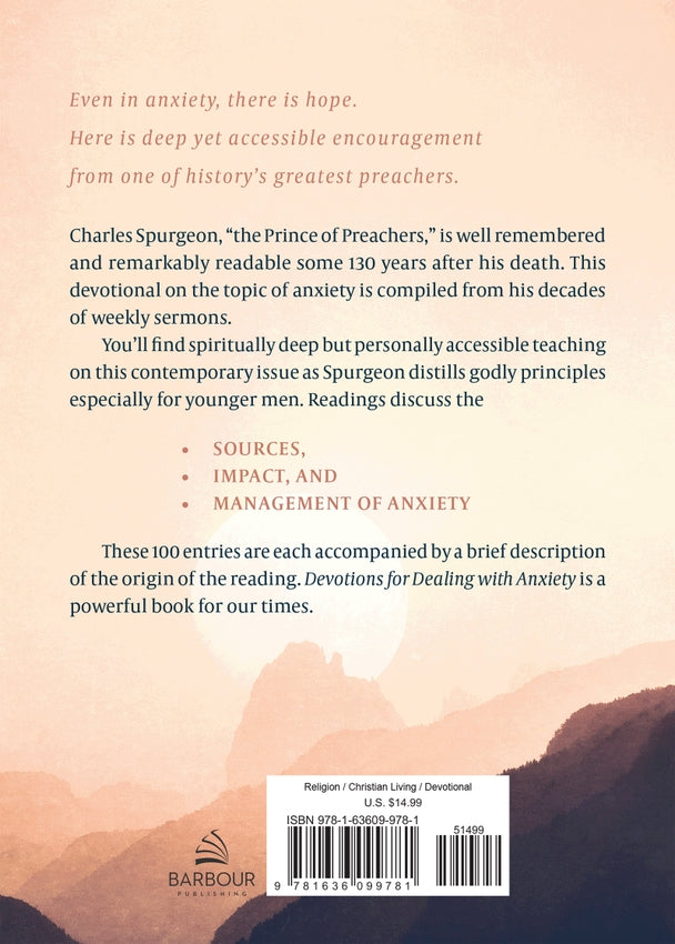 Devotions For Dealing with Anxiety : 100 Meditations For Men