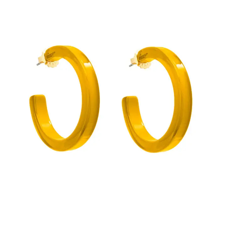 Medium Resin Hoop Earring | Honey