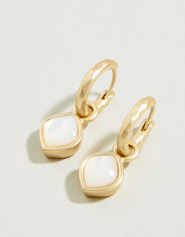 Maera Drop Hoop Earrings Mother-of-Pearl