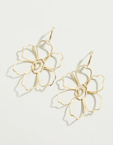 Granny Flower Earrings Gold