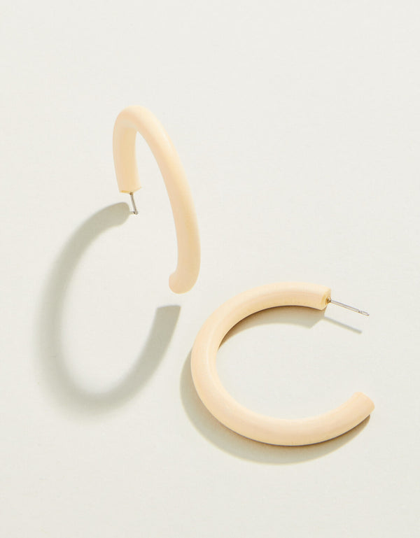 Wood Hoop Earrings Natural