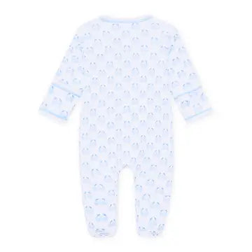 Little Crawlers Print Zip Footie | Light Blue