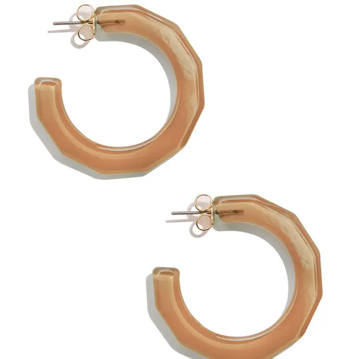 Small Textured Hoop Earring | Brown
