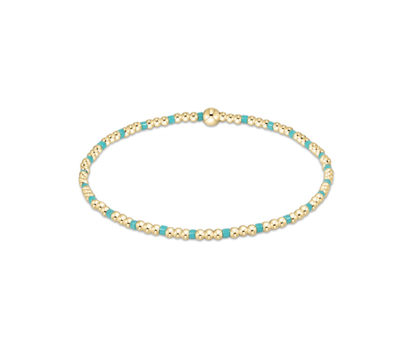 Hope Sincerity Pattern 2mm Bead Bracelet | Turquoise