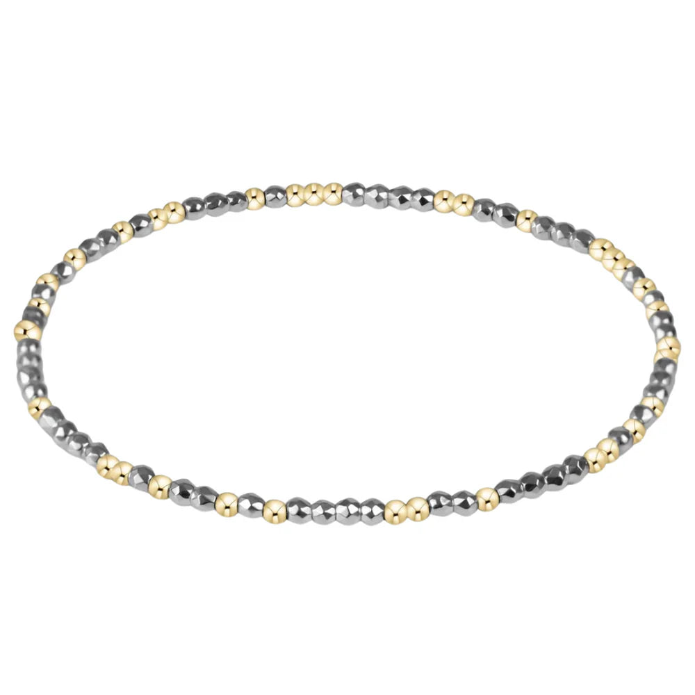 Hope Unwritten Bright Silver Faceted Hematite 2mm Bead Bracelet