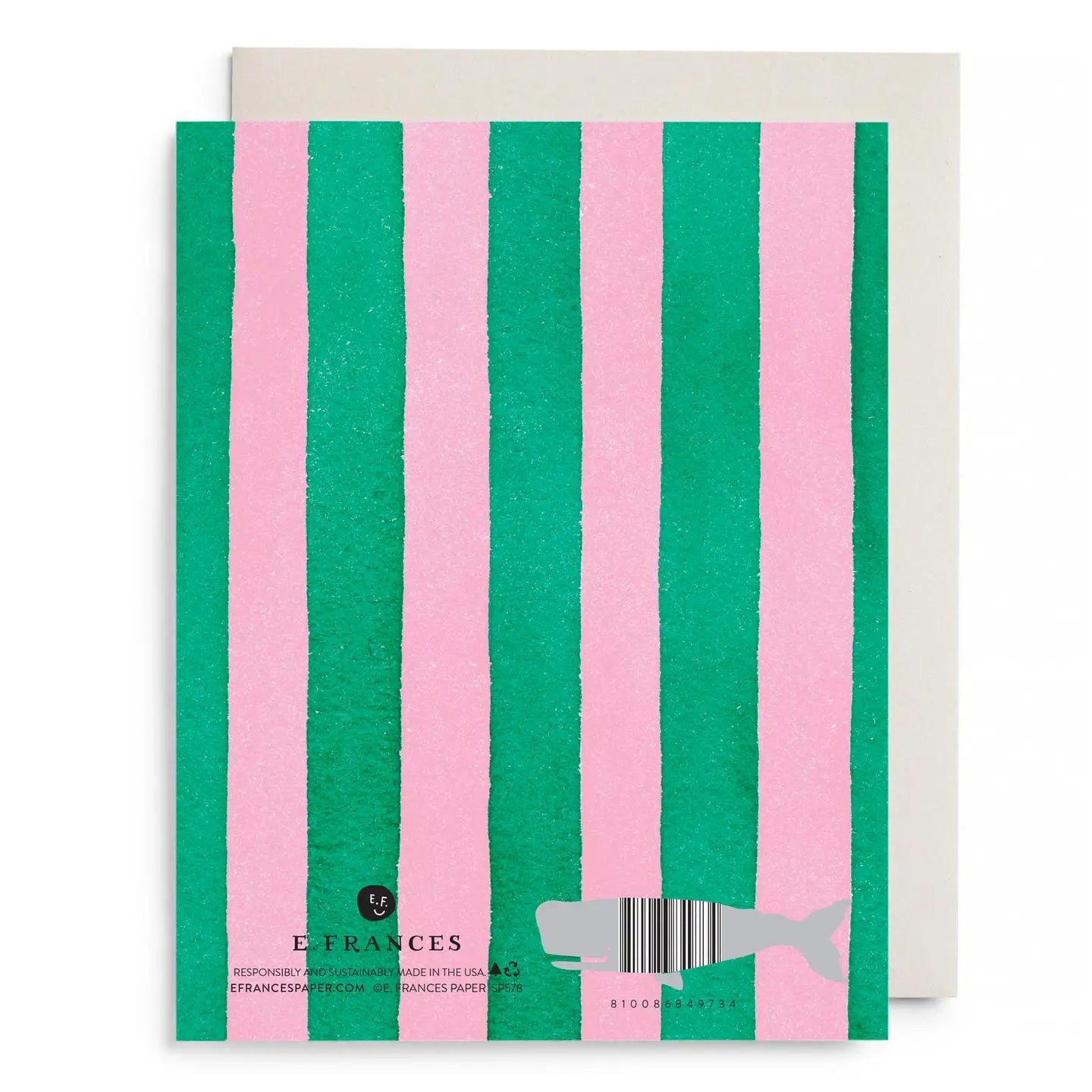 Greeting Card | Pink and Green Striped Mother's Day