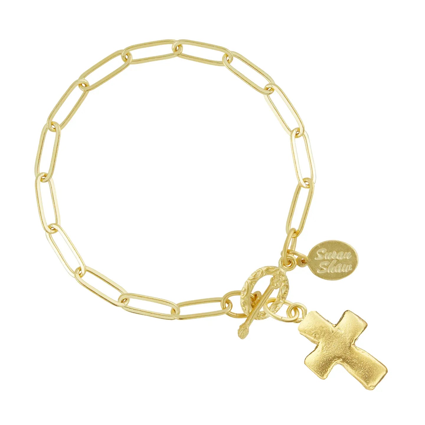 Small Cross Paperclip Bracelet