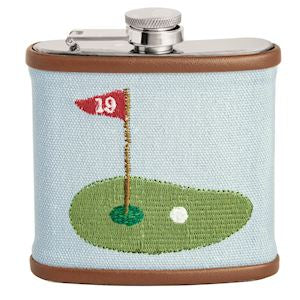 Golf Embroidered Icon Flask