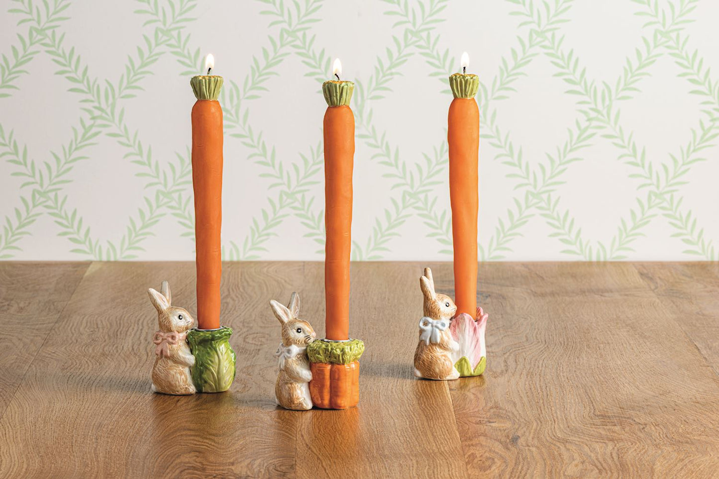 Cabbage Bunny Taper Holder