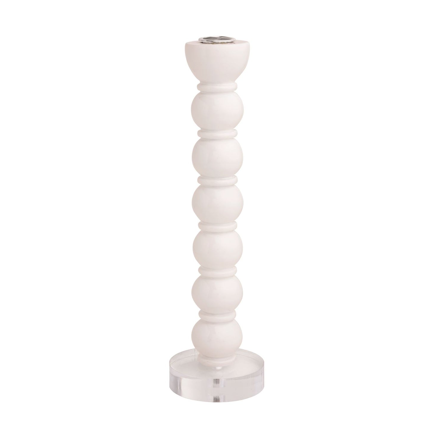 Large White Resin Taper Holder