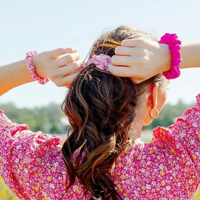 Teleties Silk Scrunchies | Rose All Day | Small