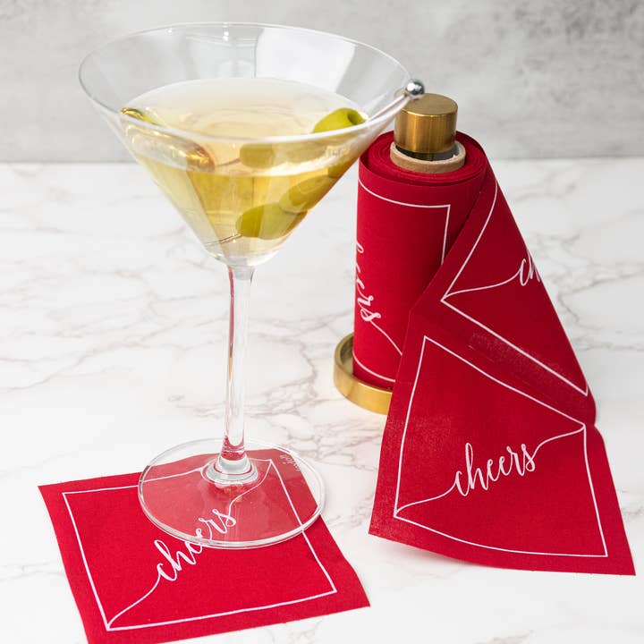 Cocktail Napkin Roll | Cheers | The Red Carpet