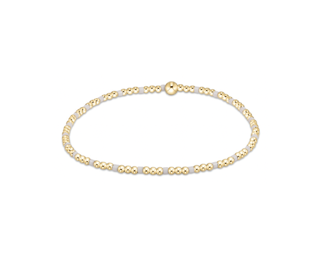 Hope Sincerity Pattern 2mm Bead Bracelet | White