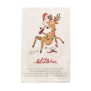Blitzen Reindeer Poem Towel