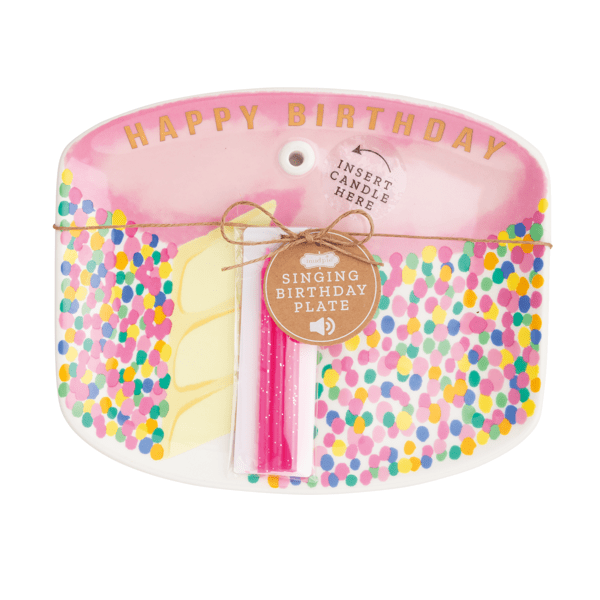 Pink Singing Candle Holder Plate