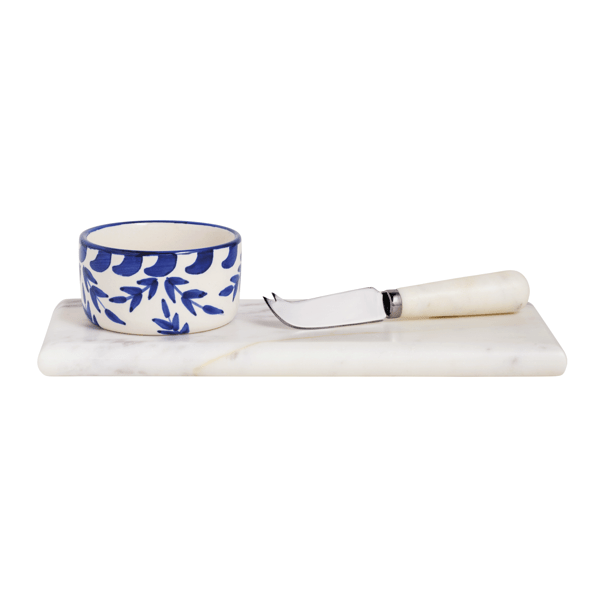 Marble Board with Blue Dip Cup