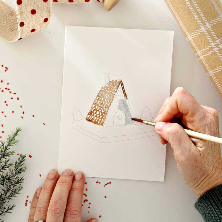 Paintable Notecards | Gingerbread