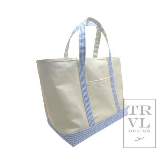 Maxi Tote | Gingham Sky Trim