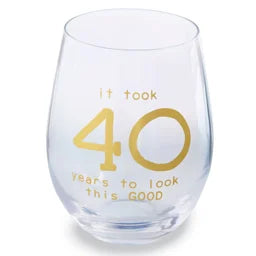 Birthday Boxed Wine Glass - 40th
