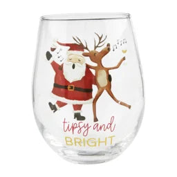 Reindeer Drinking Wine Glass