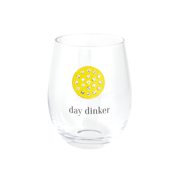 Jewel Pickle Ball Wine Glass