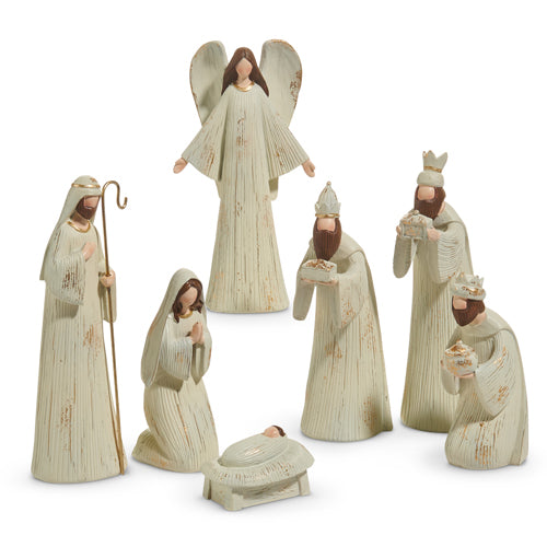 Ivory Resin Nativity Set | Set of 7