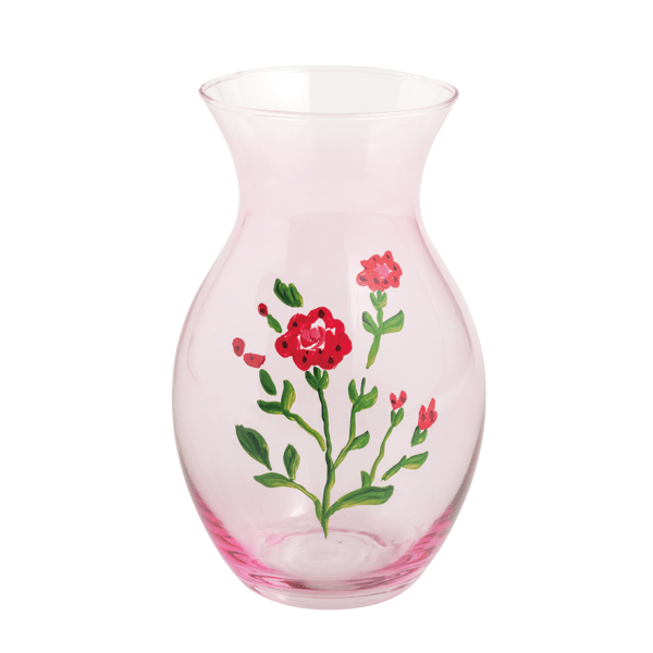 Red Glass Flower Small Vase