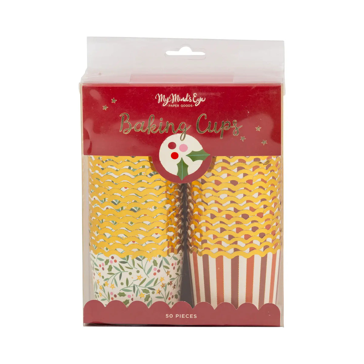 Gold Foil Floral and Stripe 5 oz Baking/Snack Cups