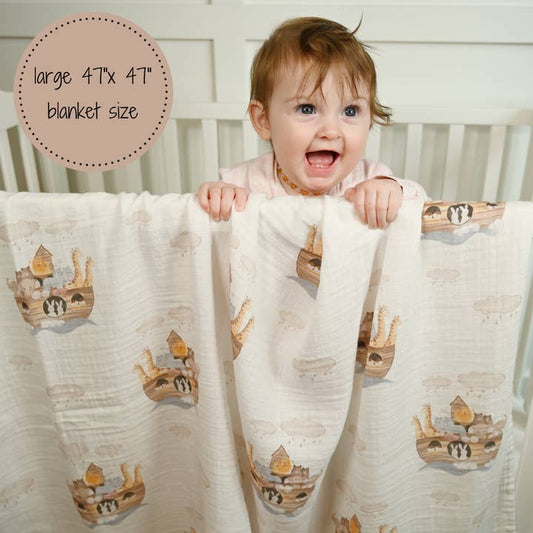 Muslin Swaddle Blanket | Noah's Ark