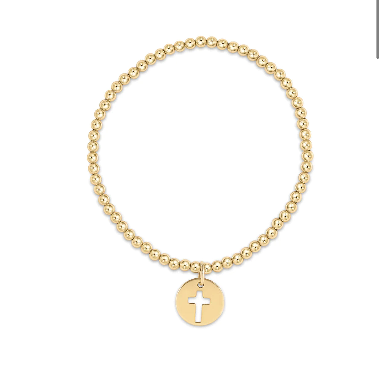 egirl Classic Gold 2mm Bead Bracelet | Blessed Small Gold Disc