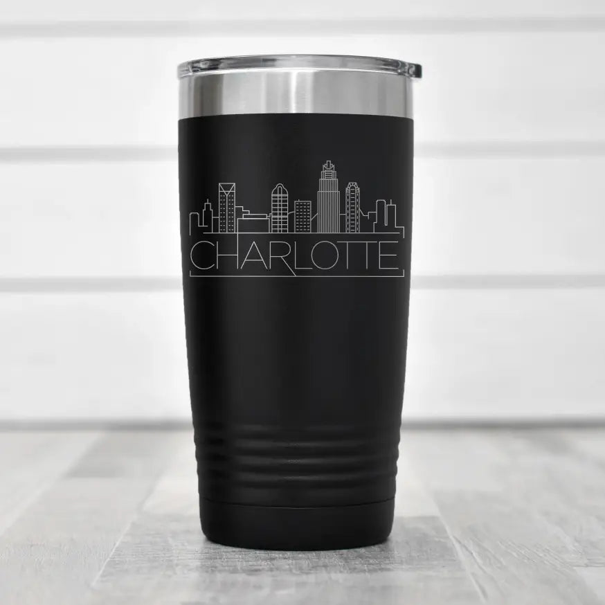 Charlotte Skyline Stainless Tumbler | Navy