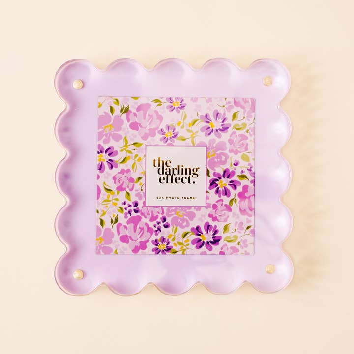 Square Scalloped Acrylic Frame | Purple