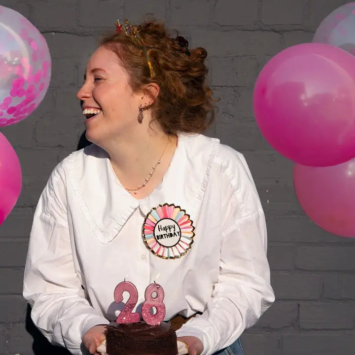 Happy Birthday Badge | Rose Gold