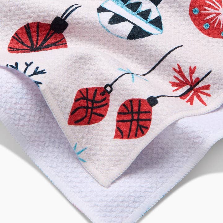 Tea Towel | Embroidered Ornaments