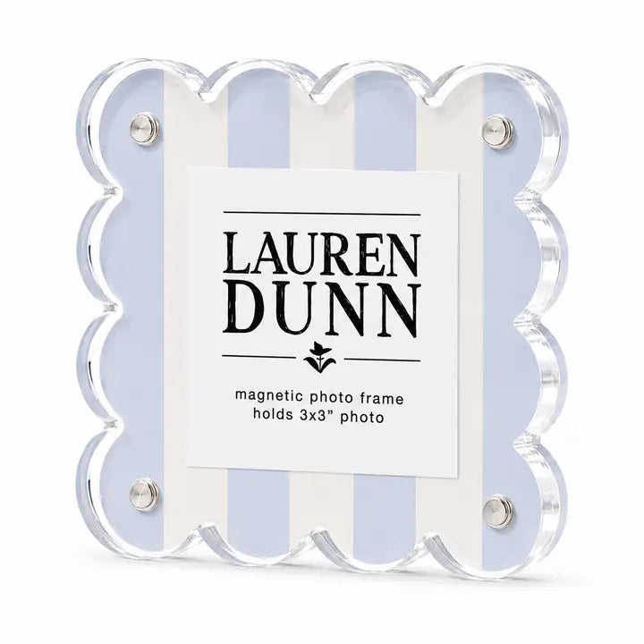 Scalloped Acrylic Frame | Blue Linen