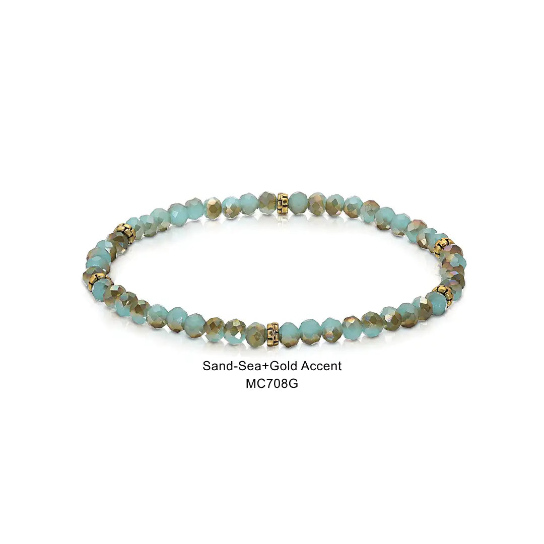 Gem Bracelet - Sand & Sea w/Gold Accent
