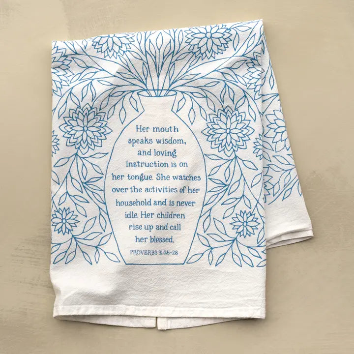 Tea Towel | Call Her Blessed Scripture