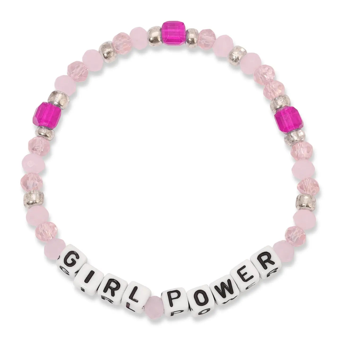 Word Bracelet - Girl Power/Light Pink