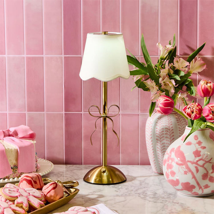 LED Cordless Table Lamp | Golden Bow