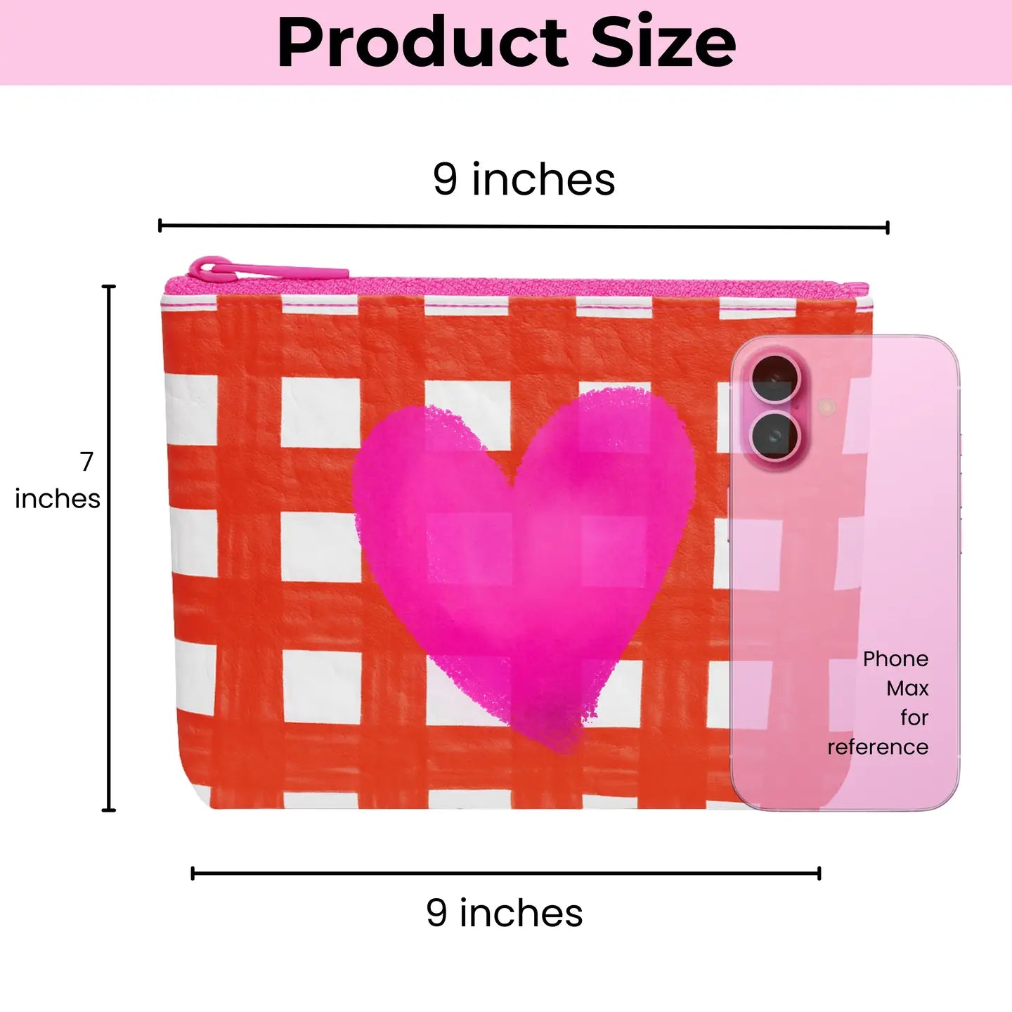 Red & Pink Heart Makeup Pouch