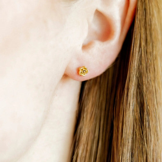 Screwback Stud Earrings | Rose Gold