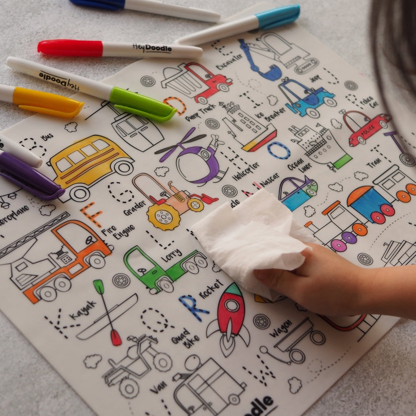 Classic Coloring & Doodle Mat | Toot Toot Honk