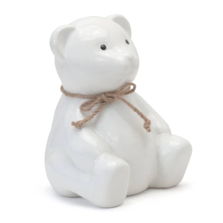 Teddy Bear Bank | White