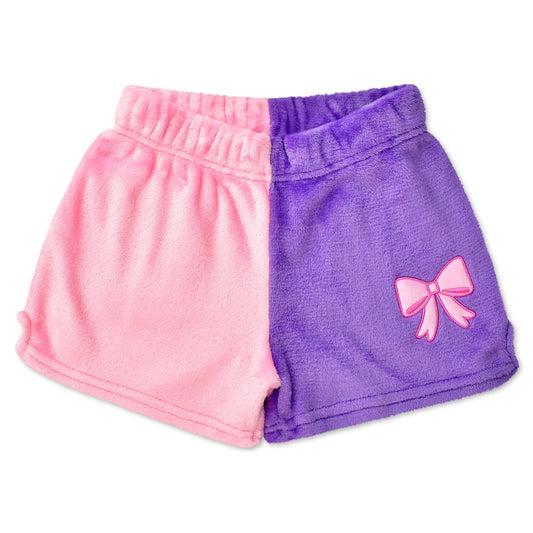 Color Block Plush Shorts | Pretty Bows