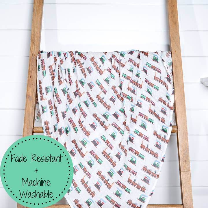 Muslin Swaddle Blanket | Choo Choo