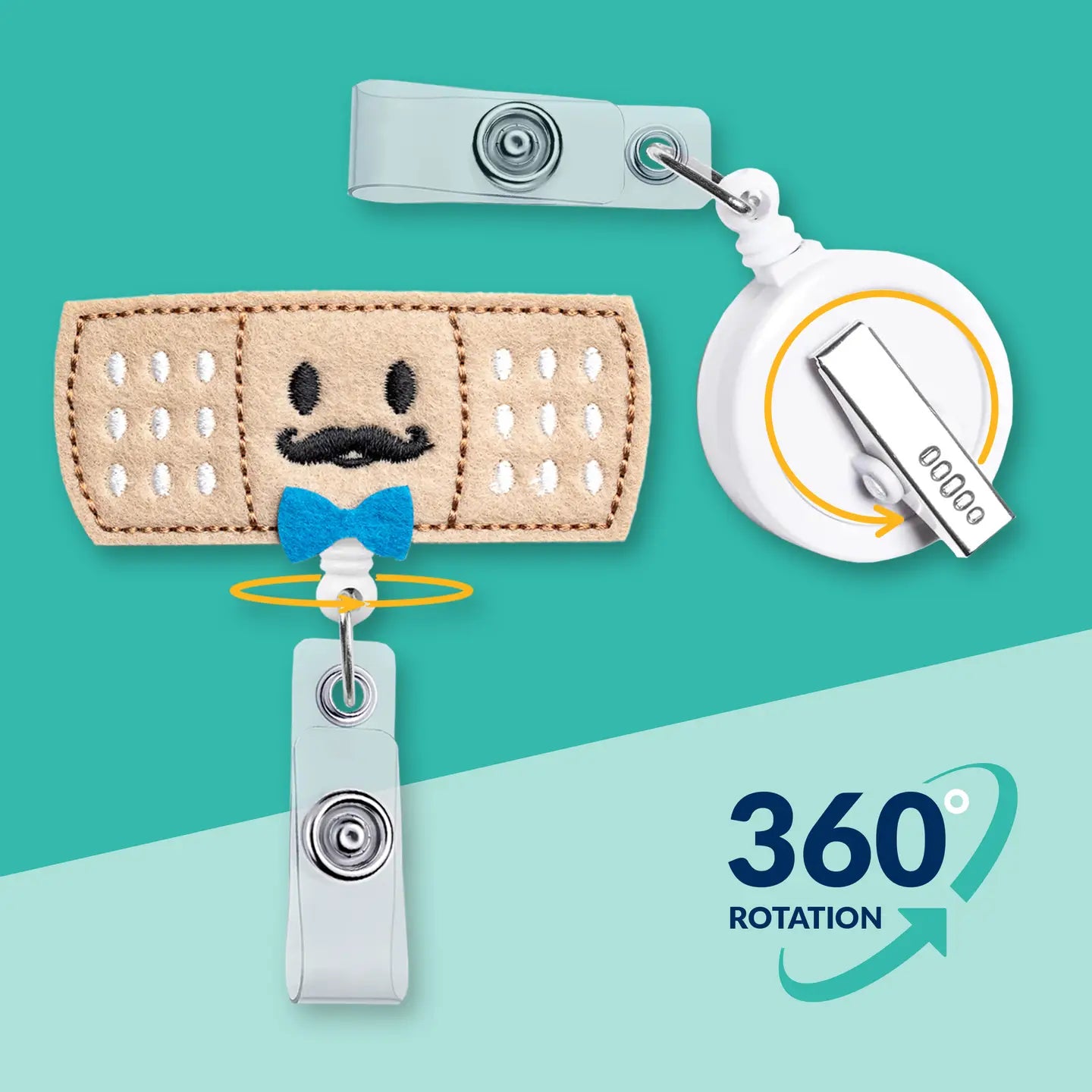 Blue Bowtie Bandage | Nurse Badge Reel Holder