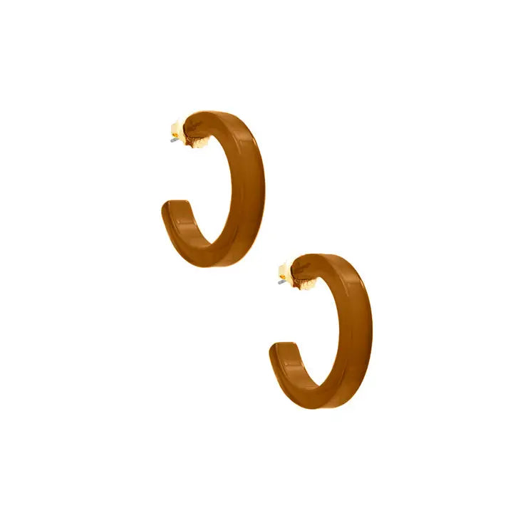 Small Resin Hoop Earring | Brown
