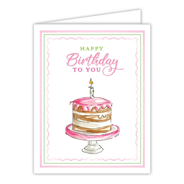 Greeting Card | First Birthday | Pink Cake