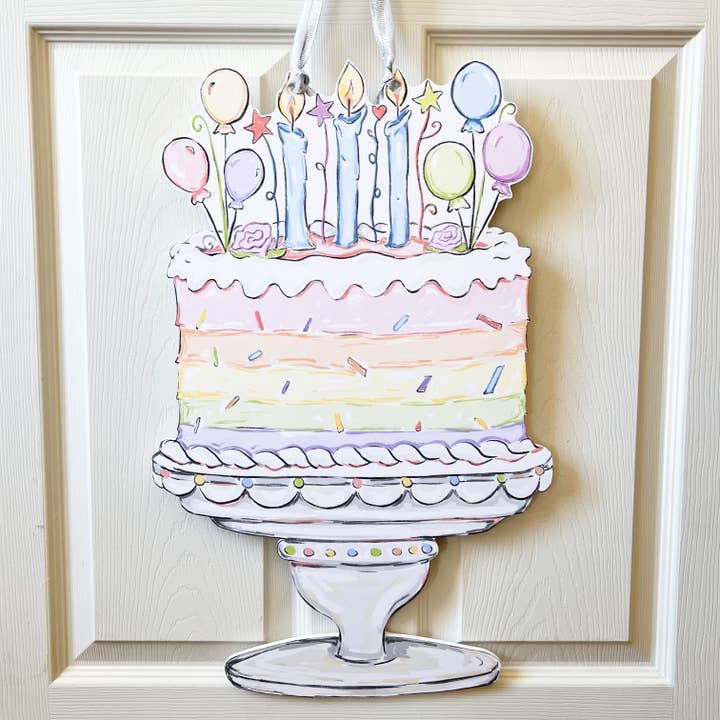 Door Hanger | Pastel Birthday Cake